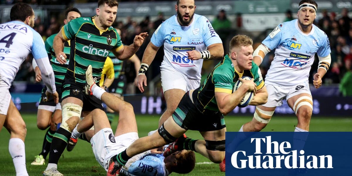 Bayonne falls to Northampton, securing Northampton's advancement to the Champions Cup with a dominant nine-try performance.