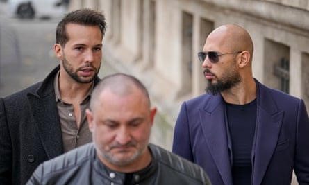 Tate, right, and his brother Tristan outside the Court of Appeal in Bucharest last December.