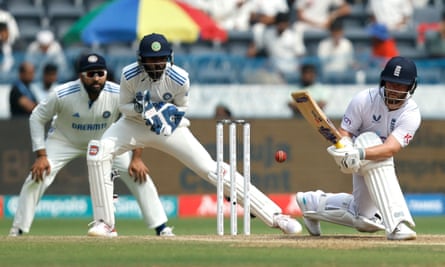 England’s Ben Duckett plays a shot against India in the first Test