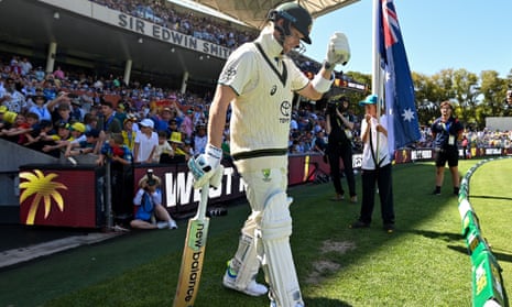 Australia's new Test opener Steve Smith walks to the crease on day one of the first Test against West Indies at Adelaide Oval.