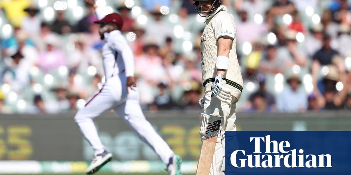 On the first day of the match between Australia and West Indies, Steve Smith did not perform well as an opener and Australia maintained control.