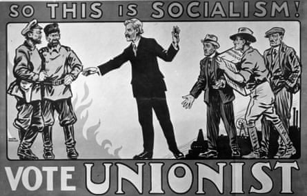 A 1924 poster depicting MacDonald, reading: ‘So this is socialism! Vote Unionist’.