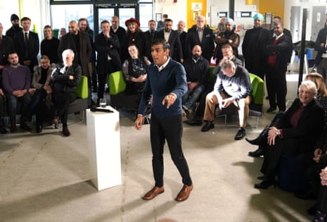 Rishi Sunak speaking at the MyPlace Youth Centre, in Mansfield.