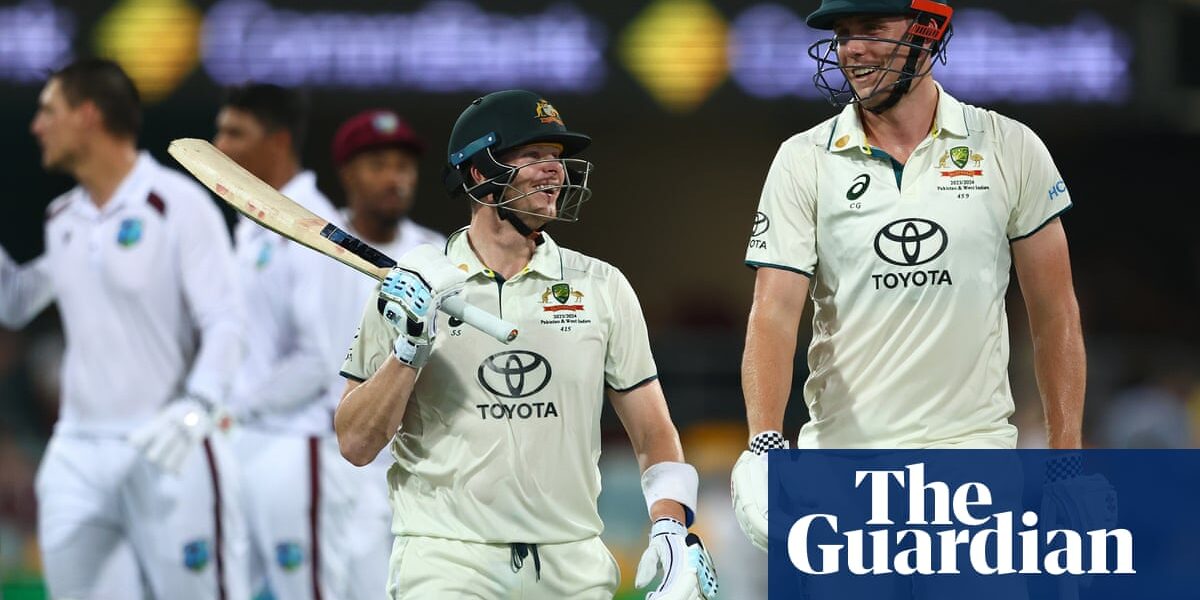 Steve Smith leads Australia close to victory against West Indies in Test match.