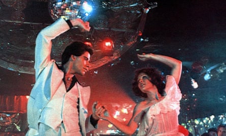 John Travolta and Karen Lynn Gorney in Saturday Night Fever.