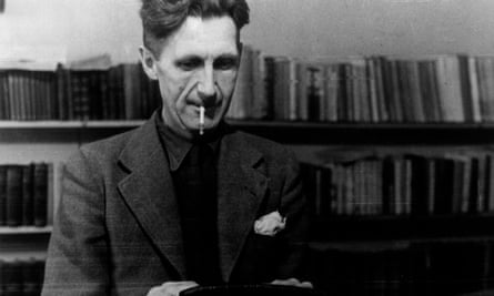 George Orwell At A TypewriterCaption: George Orwell, British writer and journalist, at a typewriter (Photo by Mondadori Portfolio via Getty Images)