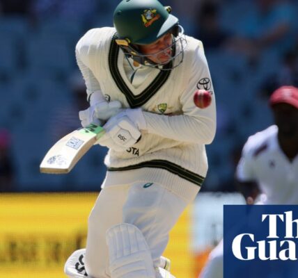 The first Test between Australia and West Indies ended with Australia dominating and Usman Khawaja getting hit by a bouncer, resulting in a bloody injury.