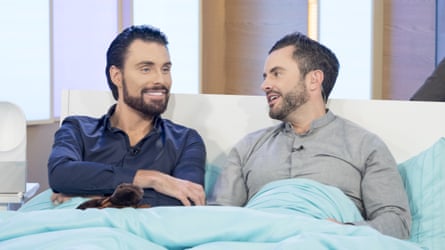 Rylan Clark and his then husband, Dan Clark-Neal, in bed on This Morning in 2016.