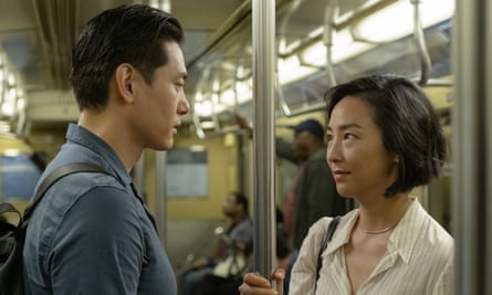 Teo Yoo and Greta Lee in Past Lives.