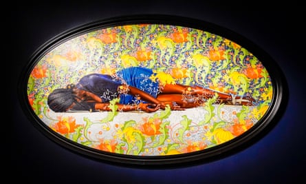 One of Kehinde Wiley’s paintings from his show An Archaeology of Silence.