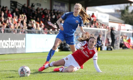 Katie Rood in action for Lewes against Arsenal in 2020.