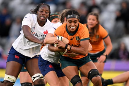 Sera Naiqama charges forward during the WXV1 match against France in October 2023.