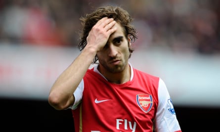Mathieu Flamini playing for Arsenal in 2008
