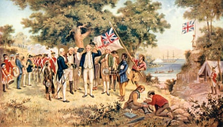 Captain Cook depicted taking possession of New South Wales in 1770