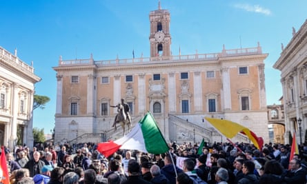 Farmers protesting in Rome, Italy, 15 February 2024