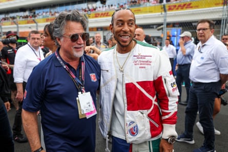 Michael Andretti (left) pictured at the 2023 Miami Grand Prix