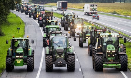 Dutch farmers on their way to a protest in the Hague in 2019.