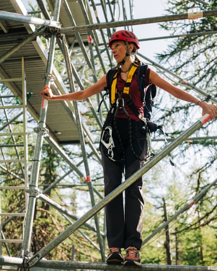 Marta Galvagno prepares to climb the meterological tower