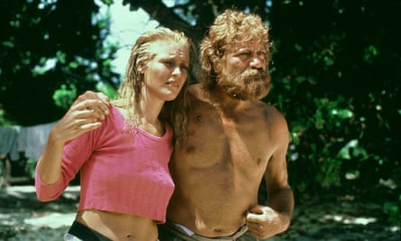 Amanda Donohoe and Oliver Reed in Castaway.