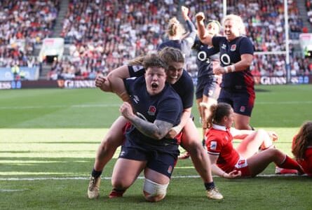 England run in eight tries to demolish Wales in Women’s Six Nations