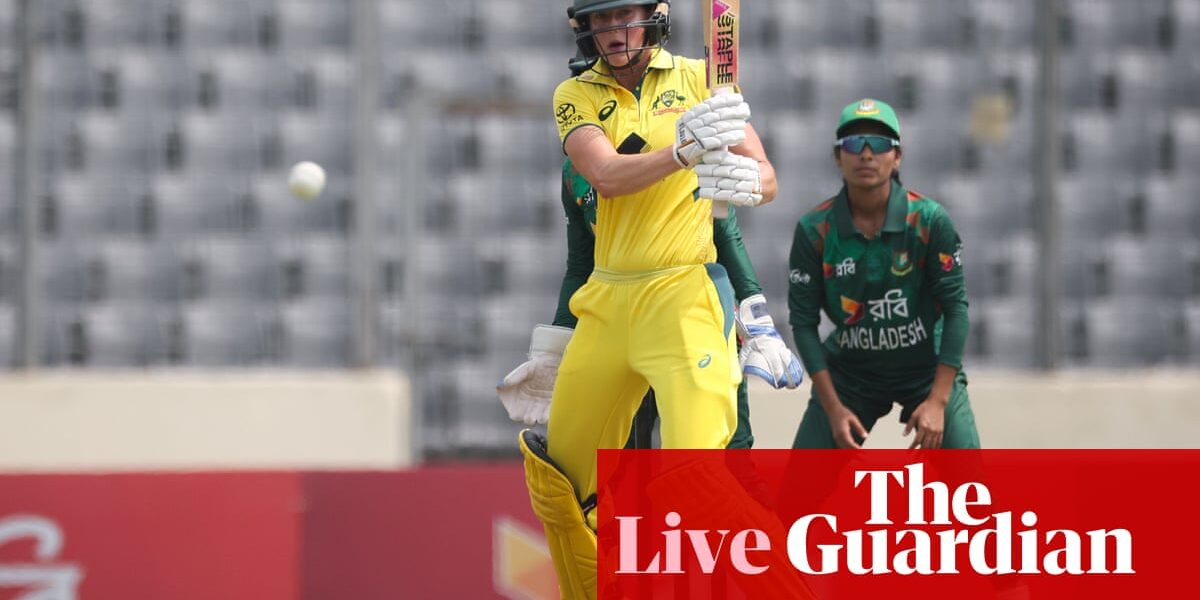 In the second women's one-day international, Australia defeated Bangladesh by six wickets in a live coverage of the match.