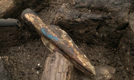 A spearhead discovered at the Must Farm quarry excavation site