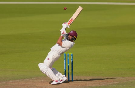 Northamptonshire’s Karun Nair in action during his innings of 150 runs against Surrey in September 2023.