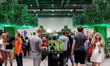 A group of people at Minecon at the ExCeL centre
