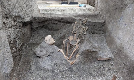 The remains of two bodies at Pompeii.