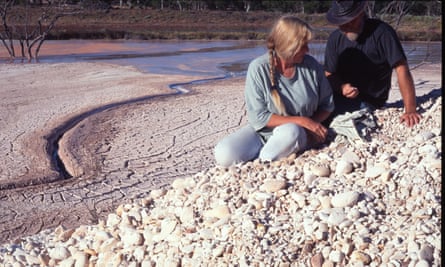 Palaeontologist Elizabeth Smith and her husband Robert at Lightning Ridge