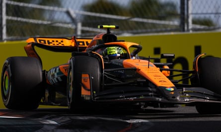 Lando Norris drives on the way to a maiden Formula One victory at the Miami Grand Prix 2024