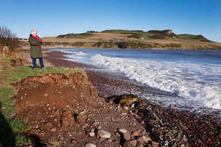 Margaret Gray examines coastal erosion at Inverbervie