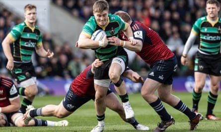 Northampton’s Fin Smith in action against Munster.