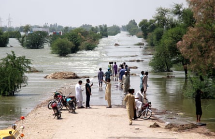 The devastating floods in the Sindh province, Pakistan, 2022.