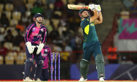 Marcus Stoinis scored a calm and quickfire 59 to lead Australia to a final-over victory in St Lucia.