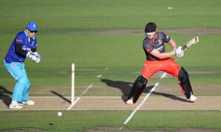 Jordie Barrett in action for Team Rugby during the New Zealand T20 Black Clash at Hagley Oval in 2019