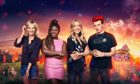 Jo Whiley, Clara Amfo, Lauren Laverne and Jack Saunders … the Glastonbury 2024 gang.