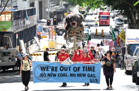 Extinction Rebellion protesters in the Brisbane CBD in March 2023.