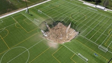 Sinkhole appears in soccer field above Illinois mine: ‘Out of a movie’