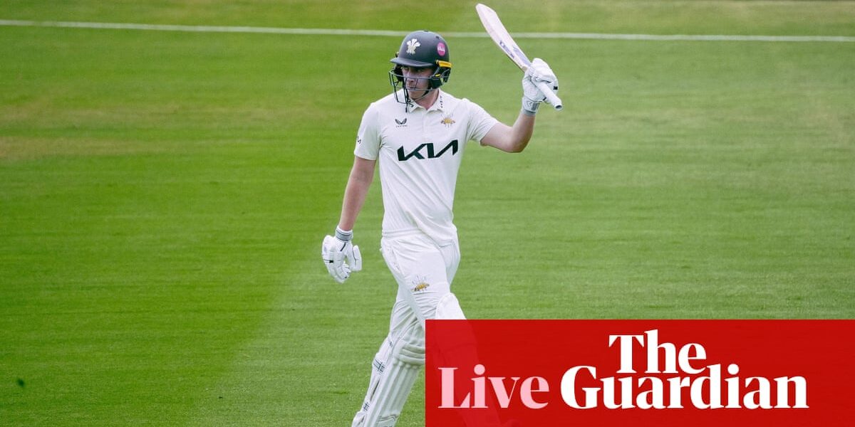 Surrey’s Dan Lawrence scores 38 off one over: county cricket – as it happened