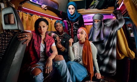 Sarah Kameela Impey, Faith Omole, Juliette Motamed, Anjana Vasan and Lucie Shorthouse in We Are Lady Parts series two.