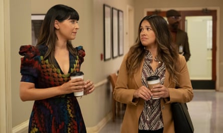 Hannah Simone and Gina Rodriguez in Not Dead Yet.