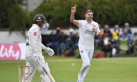 Jimmy Anderson’s seven wickets for Lancashire leave Nathan Lyon purring